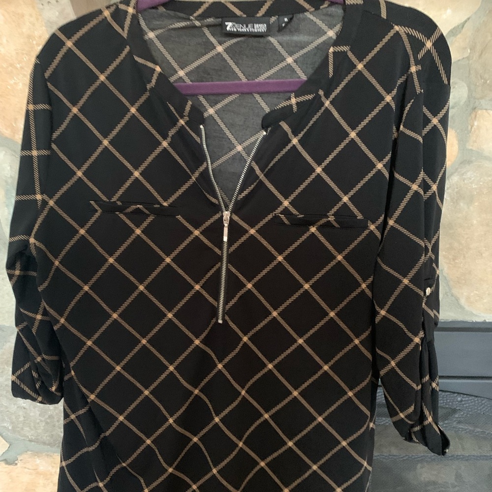 Ny &co black blouse zipper front